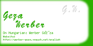 geza werber business card